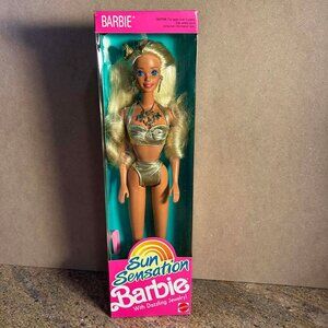 Mattel 1991 “Sun Sensation with Dazzling Jewelry” Barbie Doll *NEW*